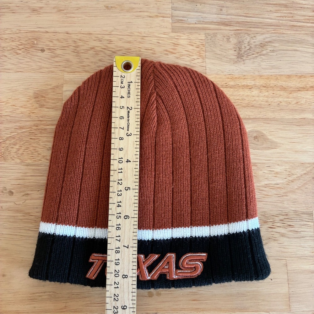 Texas Longhorns Beanie Unisex OS Burnt Orange Black Reversible Knit Hat NCAA - Picture 4 of 5